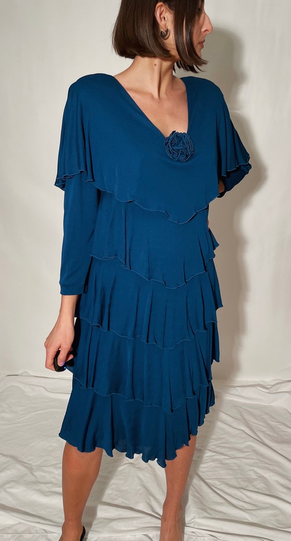 Layered Ruffle Cocktail Dress - image 3