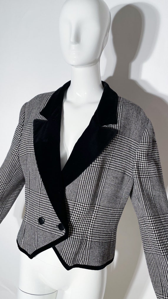 Louis Feraud Plaid Cropped Blazer - image 2