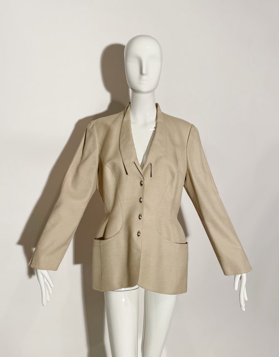 Afleiding Uitgebreid Verwachten Thierry Mugler Creme Blazer - Etsy