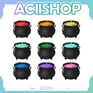 Cauldron Sub Buttons für Twitch Streamer | Halloween | Zwietracht | Streaming | Twitch Sub & Bit Badges