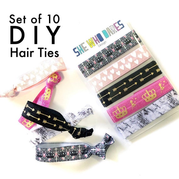 10 Diy Hair Ties 5 X 0 5m Half Metres Lengths Of Print And Etsy