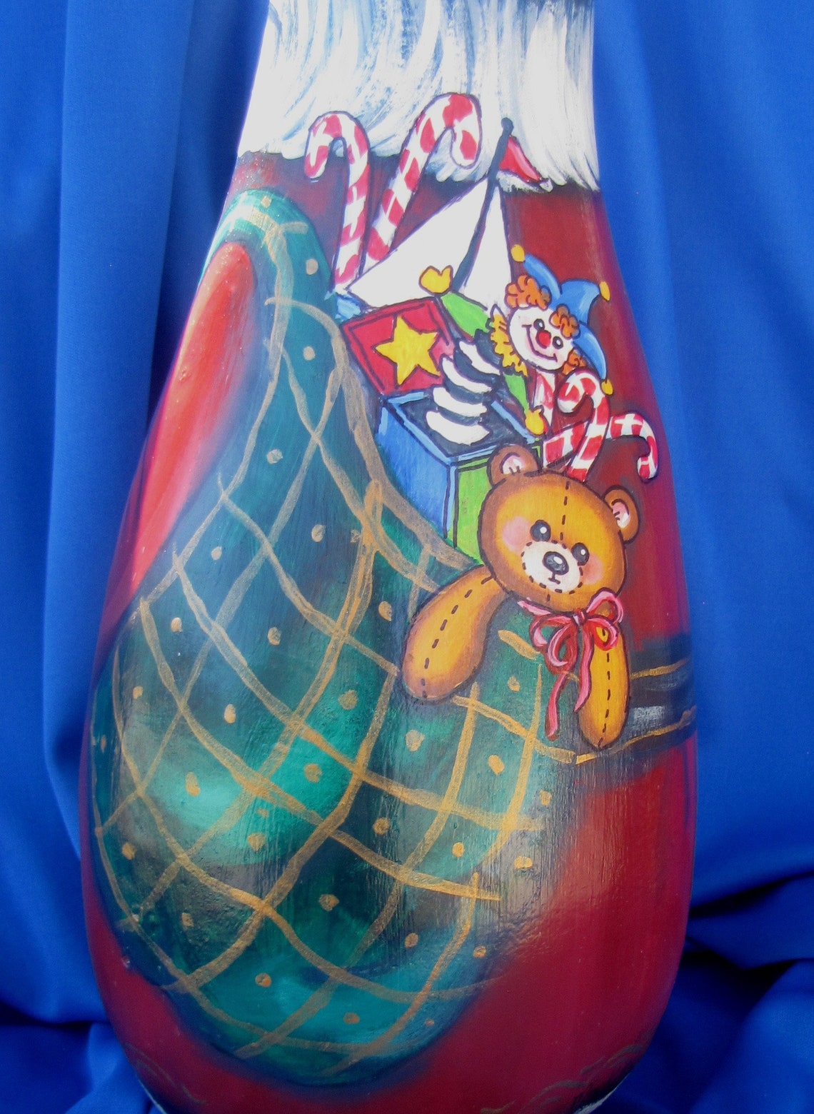 Candy Cane Santa Gourd Etsy
