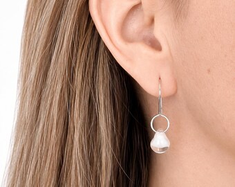 Sterling Silver handmade lampwork boro glass drop earrings