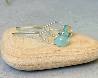 Sterling Silver handmade lampwork boro glass drop earrings