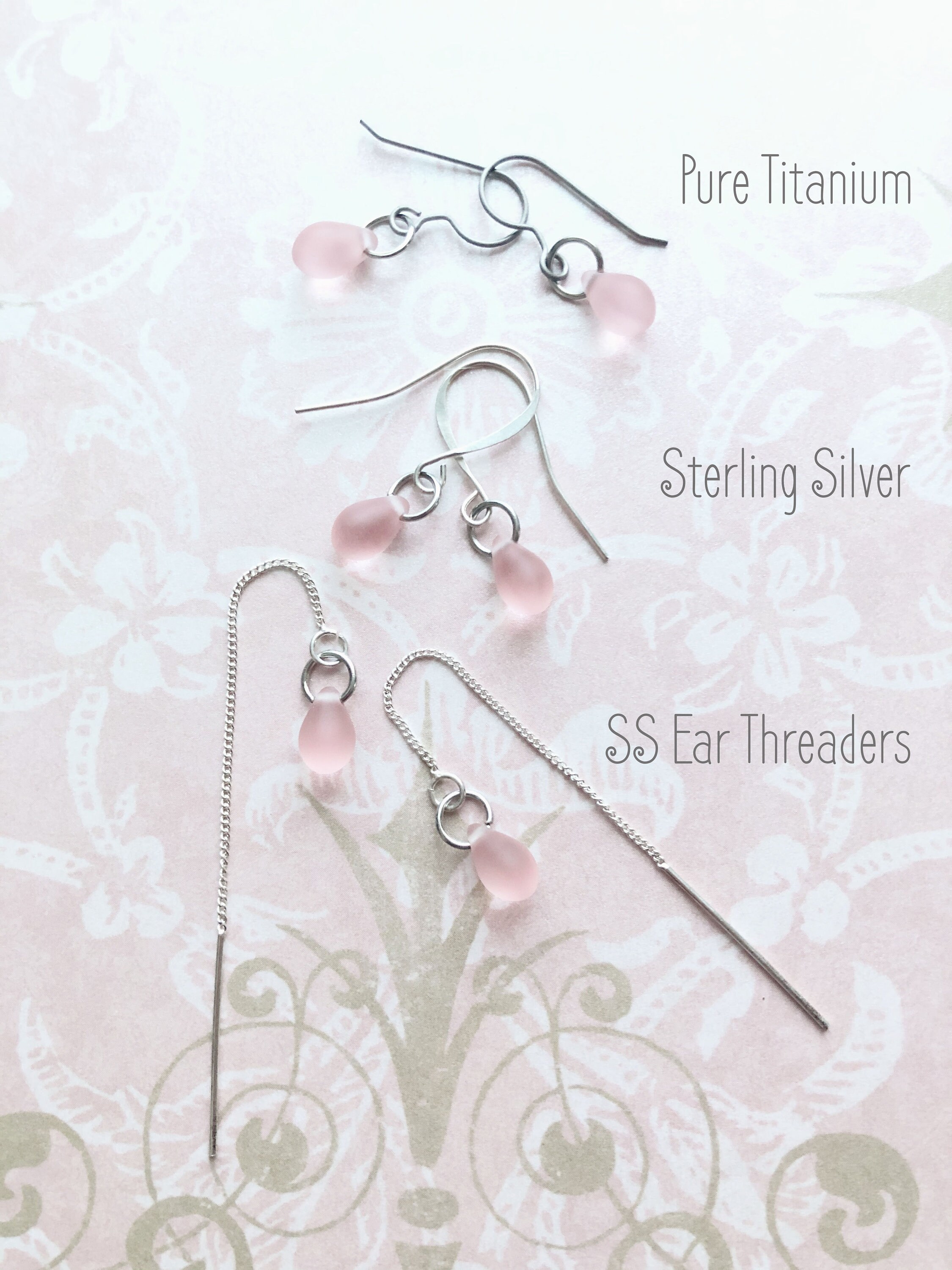 Blush Pink earrings & necklace Set Light Pink Jewelry Set Etsy