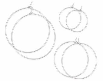 Silver or Gold Hoop Earrings: Minimalist 1", 1 1/2", and 2" Hoops