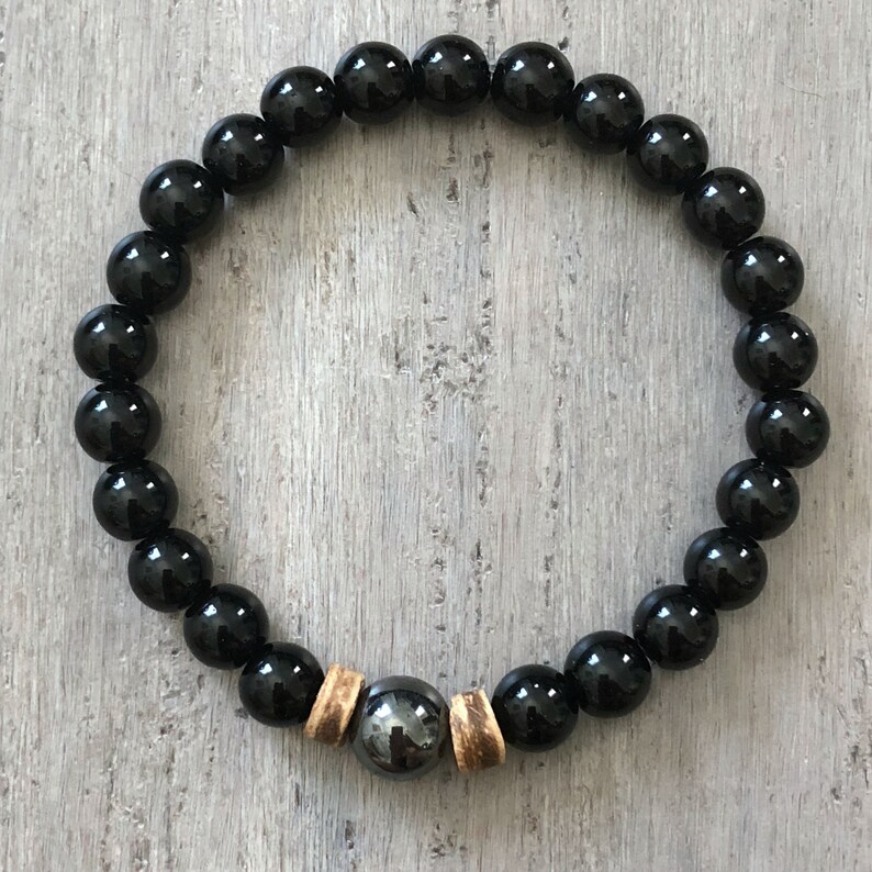 Mens Bracelet Set Black Jasper and Hematite Bracelet Mens Etsy