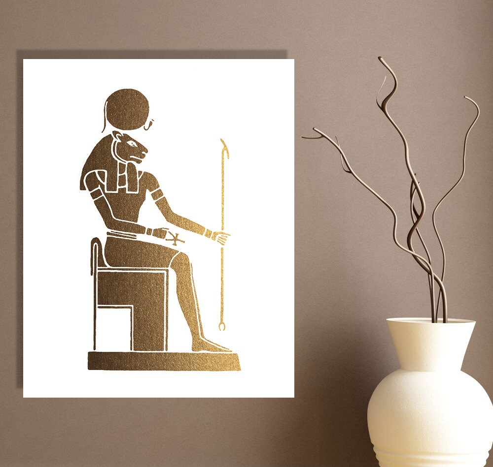 Goddess Tefnut Egyptian Hieroglyphic White-Gold Printable Art | Etsy