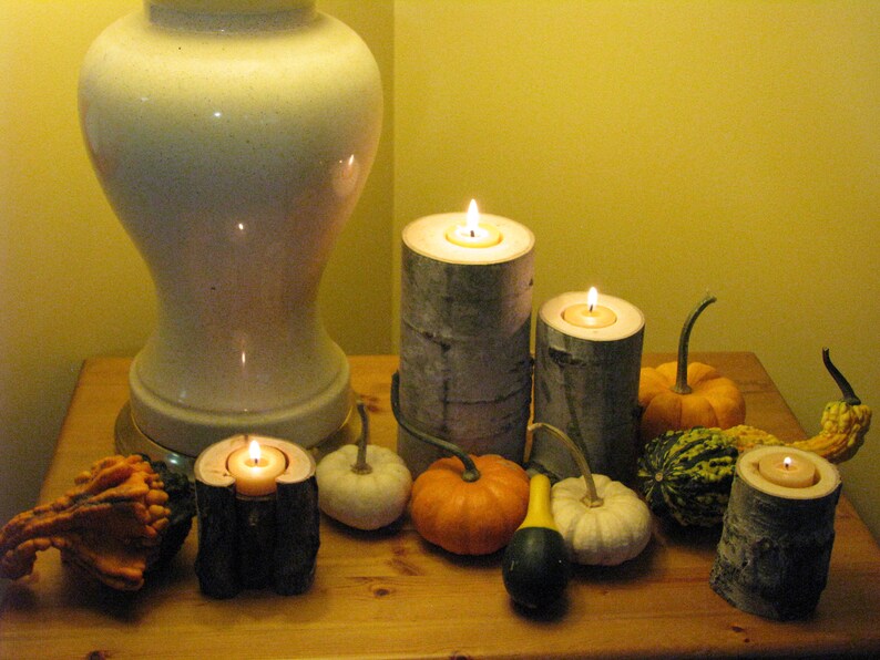Set of 3 Handmade Aspen Wood Candle Holders Etsy Canada