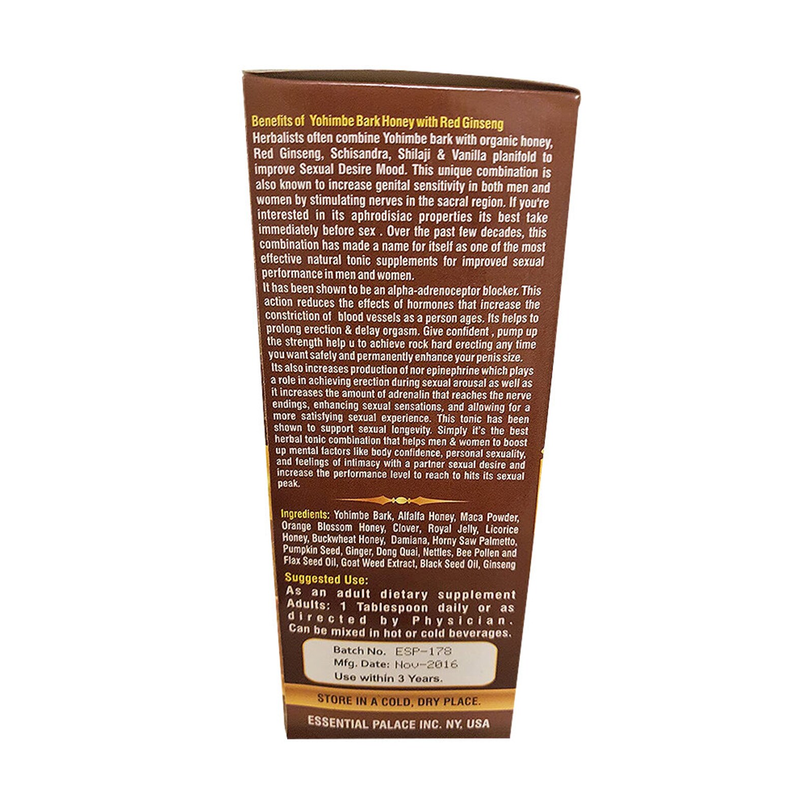 Red Ginseng Honey With Yohimbe Bark 16OZ Etsy