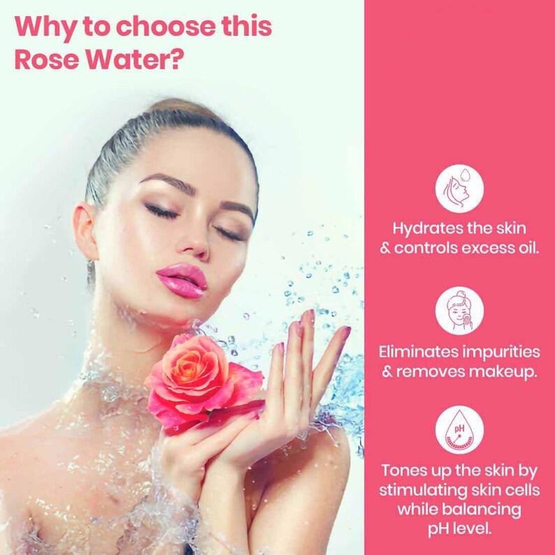 Rose Water Spray 100 Natural Facial Toner Hydrating Rose Etsy