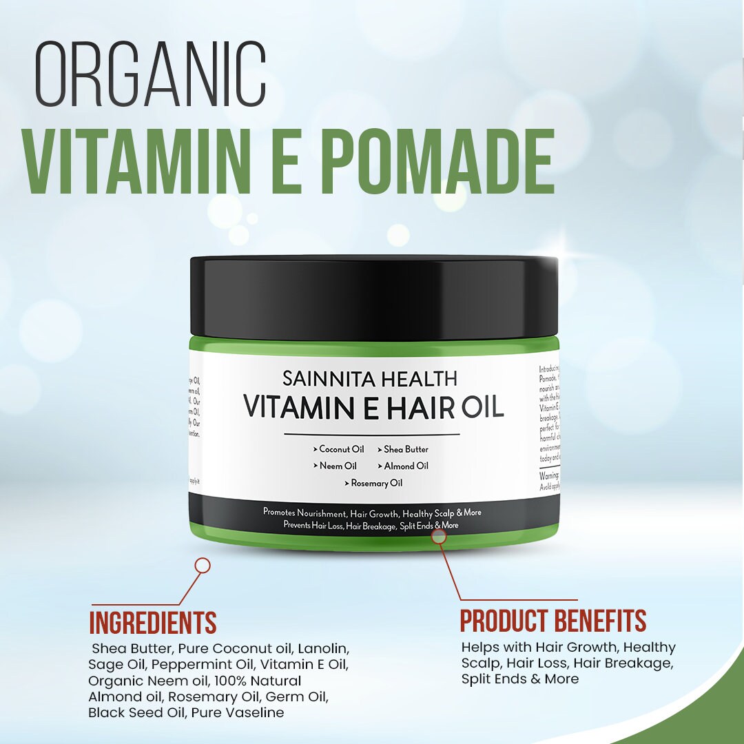 Vitamin E Hair Oil W Almond & Coconut Moisturizer Hair Etsy