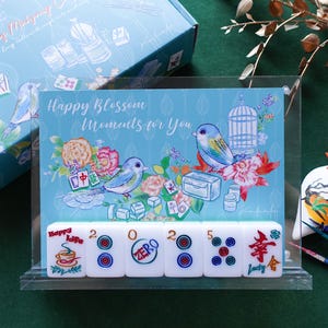 Ensemble-cadeau de mahjong Année du serpent / Happy Life 2025 Nouvel an et belle carte