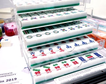 POPULAR! Unique Traditional Mahjong Tiles hand-carved by well known Hong Kong master craftsman, Hong Kong (Canton) version