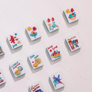 NEW! The "Blessing" Hand-Painted Mahjong Gift Set | Smart-Stand | 3 or 4 Tiles image 8