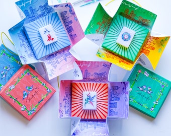 Hong Kong Hand-carved Mahjong- beautiful landscape art & cultural gift - Travel Mahjong City 3.0 new box