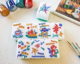 Personalized Mahjong Gift Perfect for Occasions - Hand-carved Mahjong Circles