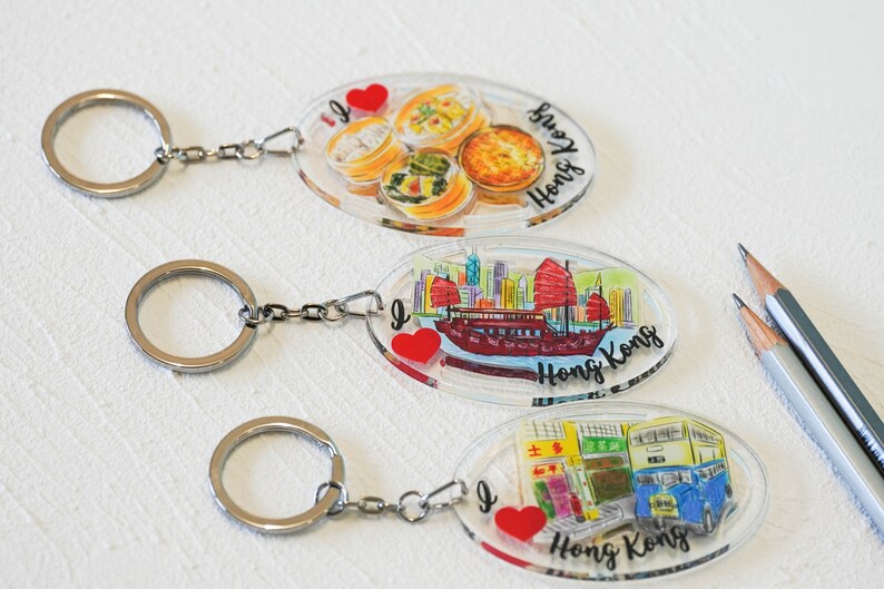 NEW I Love Hong Kong Series Keychains Dim Sum China Etsy