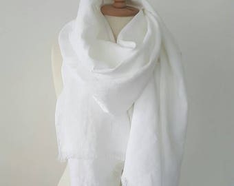 white linen shawl