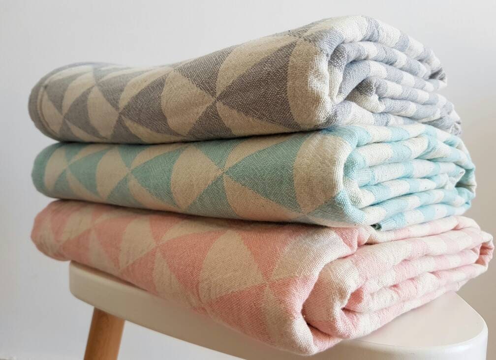 Triangle Blanket Throw Modern Color Geometric Triangle Etsy