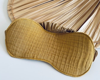 Sleeping Mask Linen Eye mask 100 % Natural fabric and padding  Comfy Travel Mask Meditation Blindfold