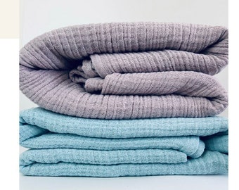 Musselin Decke Überwurf - Gaze Baumwolle Bettwäsche - Verschiedene Farben erhältlich - 4 Layer Musselin Bettdecke - Lavendel Decke - Custom Throw