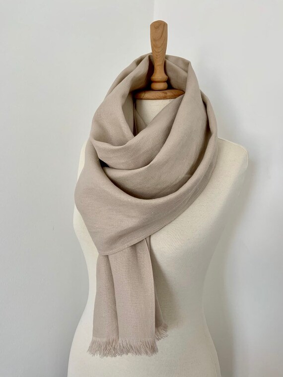 beige linen scarf