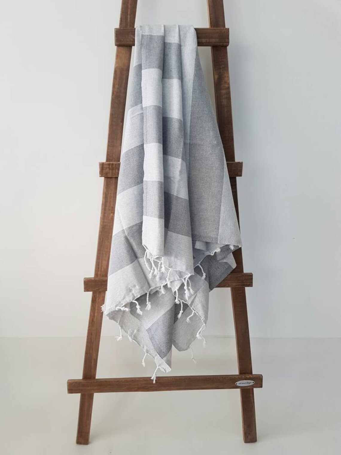 Grey Bath Towel Tassel Beach Towel Summer Sarong Fouta Etsy