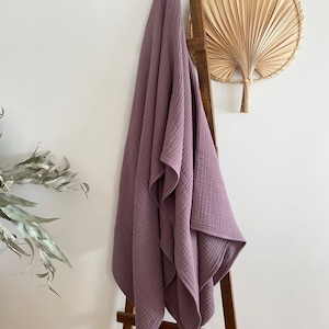 Mauve Throw Blanket - UltraSoft Cotton Blanket - Housewarming Gift - Natural Bedding - Coach Throw