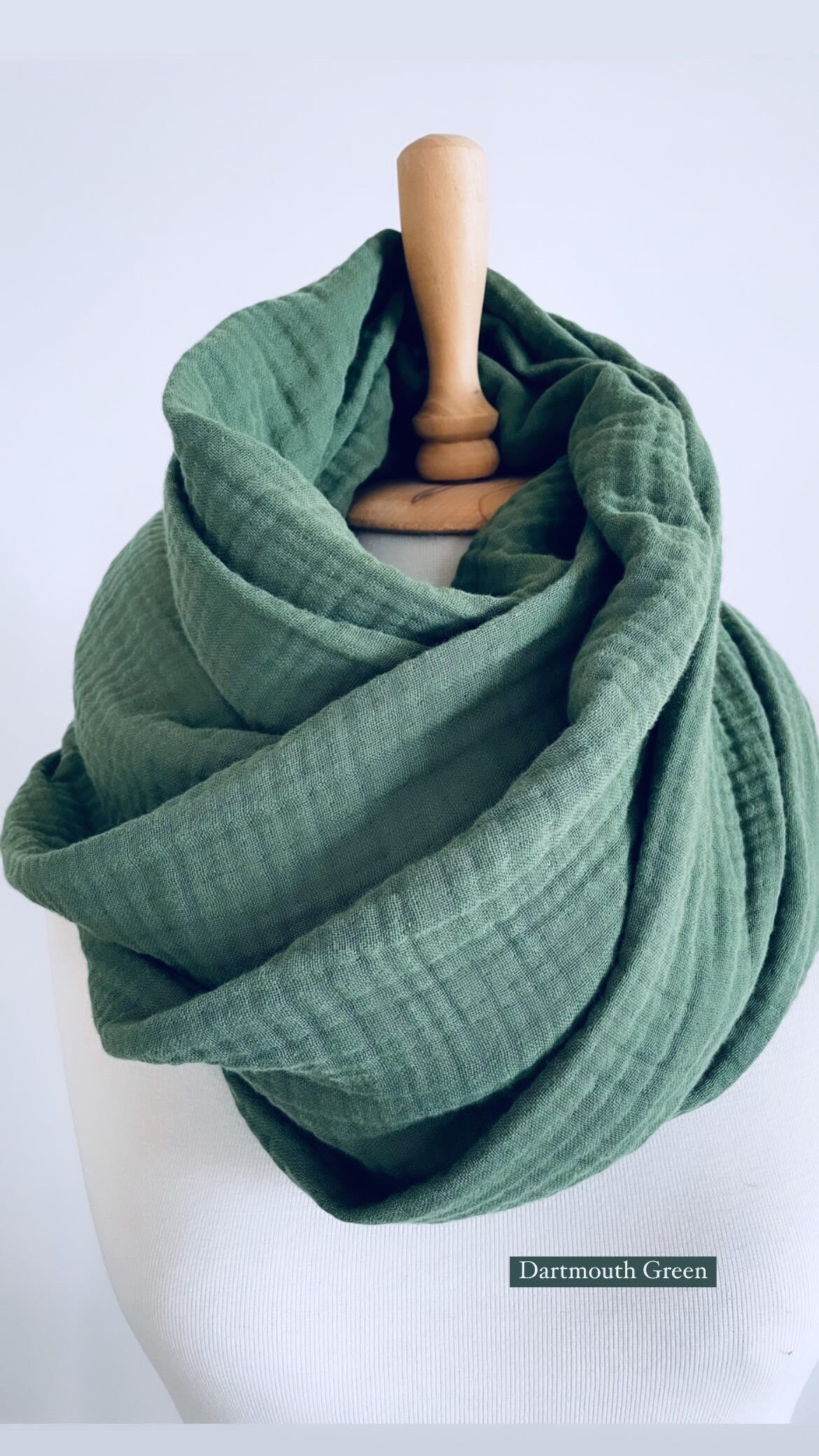 Soft Cotton Blanket Scarf - Green Woman Scarf - Huge Gauze Shawl