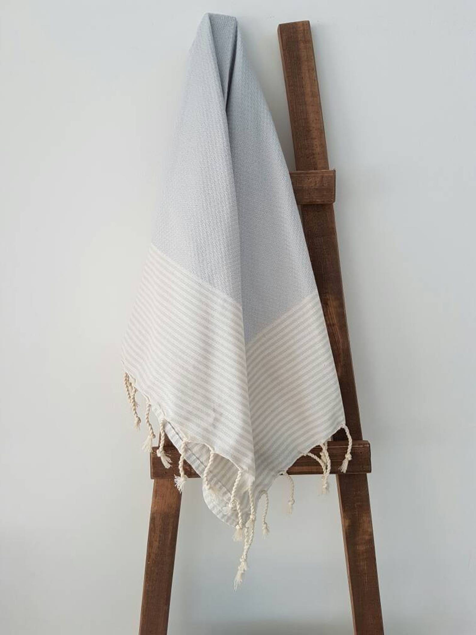 Grey Hand Towel 100 Cotton Guest Towel Stripe Daily Towel Etsy