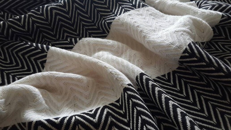 BohoChic throw towel Yoga towel mat Chevron ZigZag fouta Woven Cotton towel Luxurious towel throw Yachting towels image 1