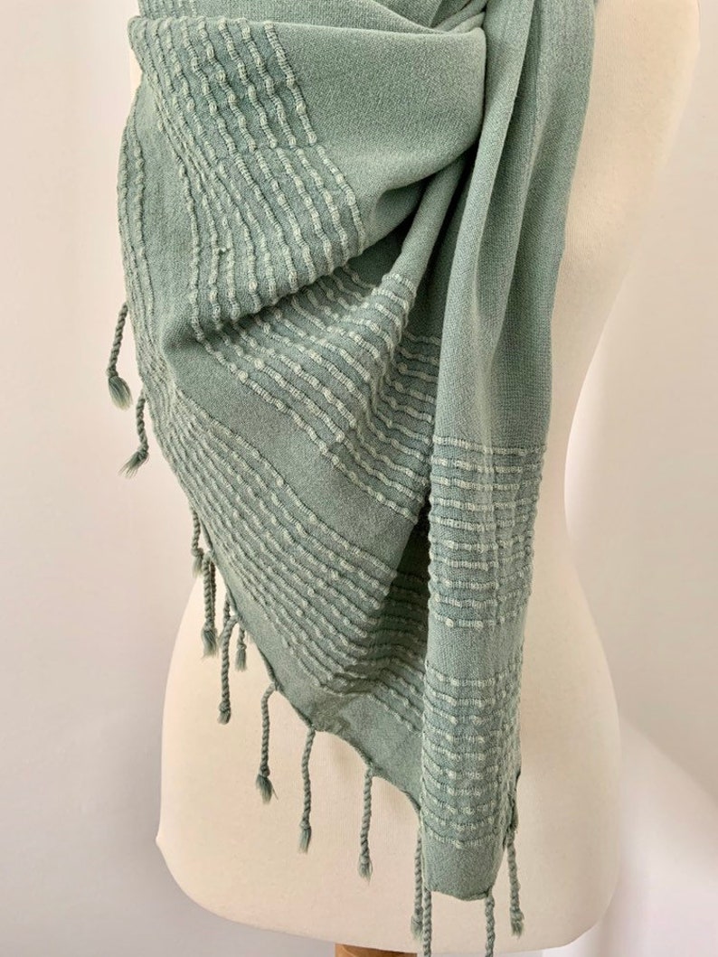 Pastel Sage Green Scarf Bohemian Woman Wrap Trendy Scarves Etsy UK