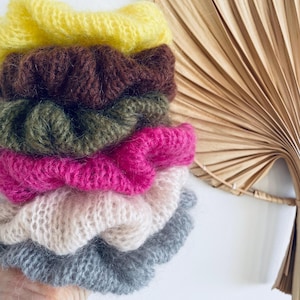 Mohair Scrunchies Large Knit Scrunchie Soft Silk Mohair Scrunchie Fashion Hair Accessories