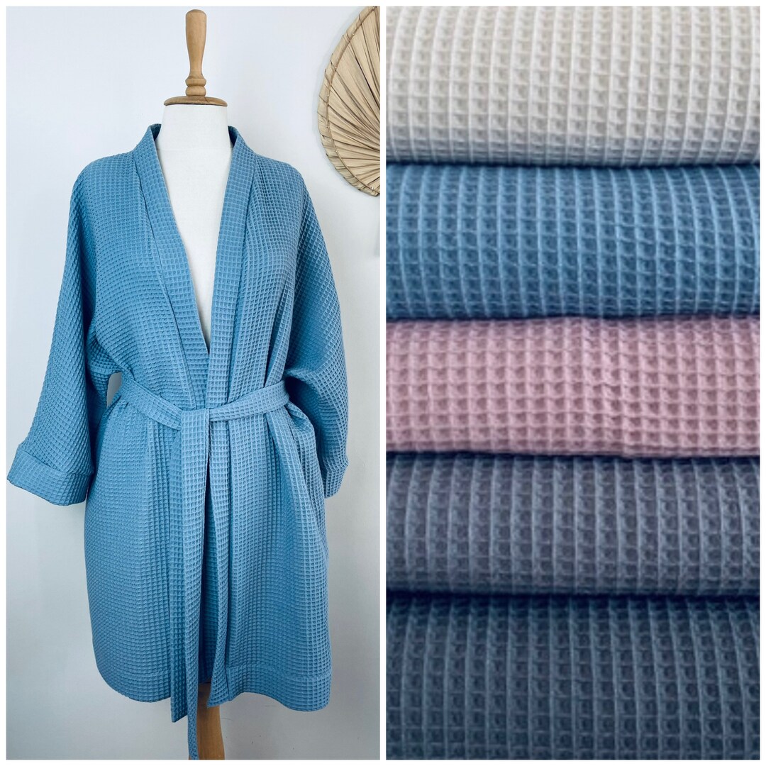 Waffle Cotton Bathrobe Natural Bathrobe Unisex Bathrobe Christmas Gift