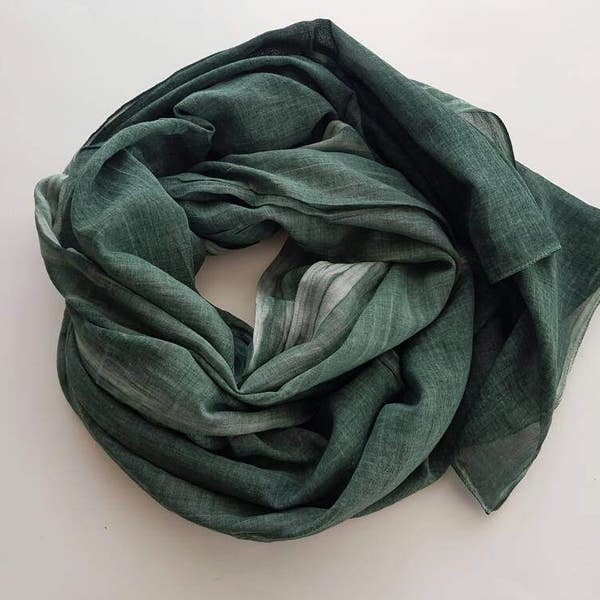 Forêt vert foulard foulard - accessoires pour femme printemps - voyage - pur coton gaze foulard - foulards Vintage - Wrap léger