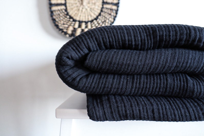 Black Muslin Blanket Bohemian Coverlet King Size Bedspread 4 Layer Muslin Pillow Case Gauze Cotton BedCover Housewarming Gift image 3