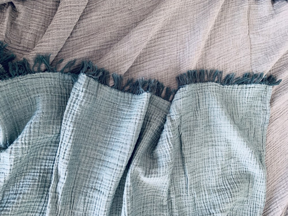 Cotton Gauze Blanket Huge Coverlet With Fringes Naturally Etsy