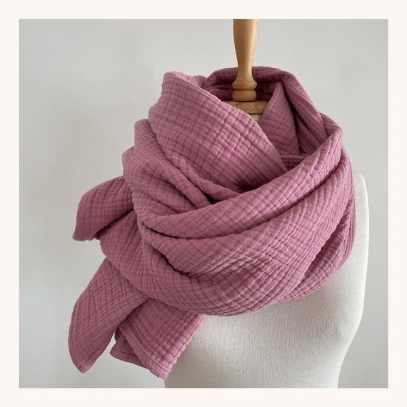 Oversized Woman Scarf Huge Bohostyle Shawl Amaranth Pink Scarf