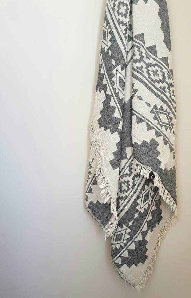 Tribal Blanket Throw - Aztec Navajo Blankets - Ultra Soft Woven Cotton ...