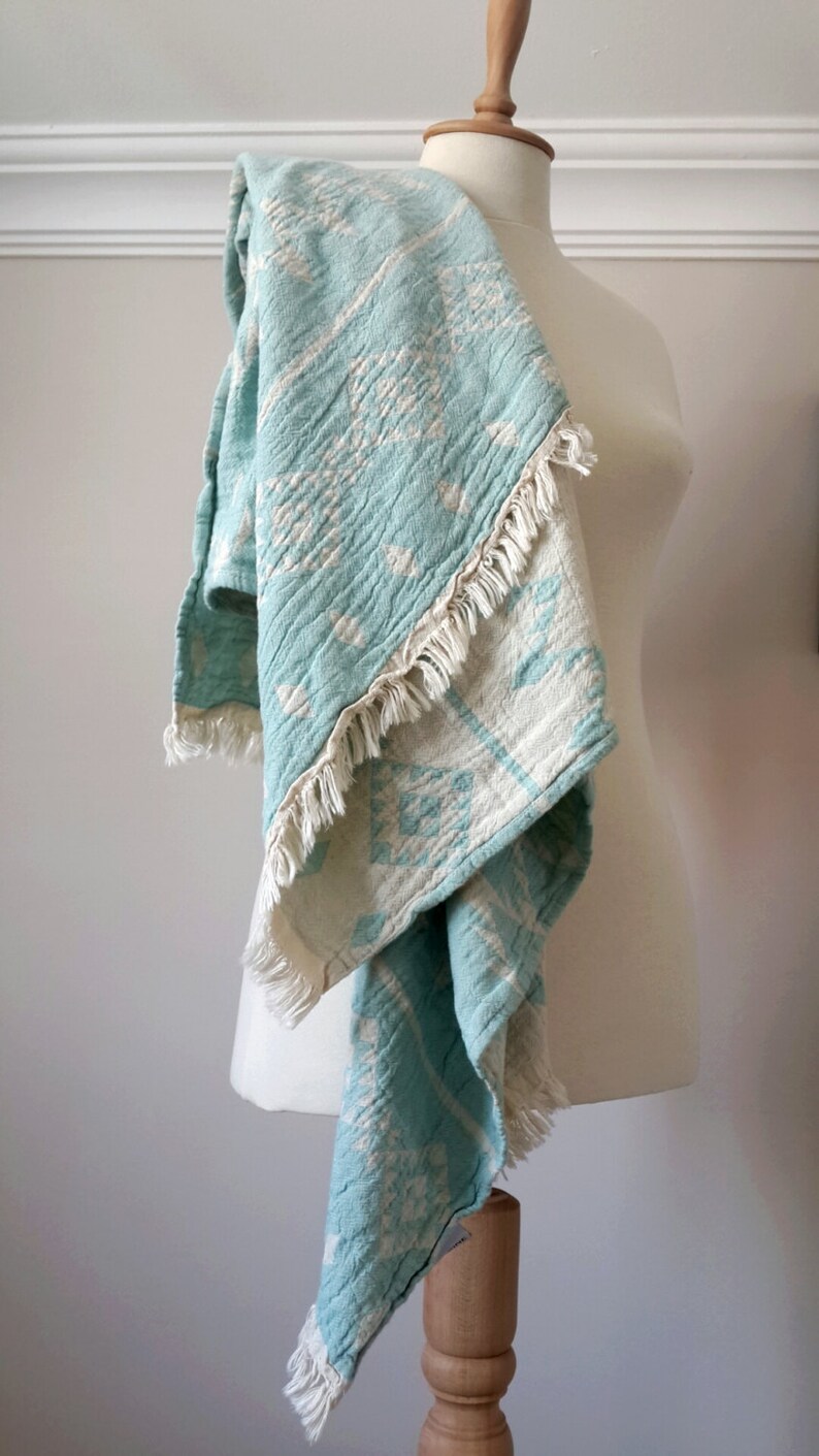 Turquoise Blanket Throw Boho Bedding Festival throw Etsy