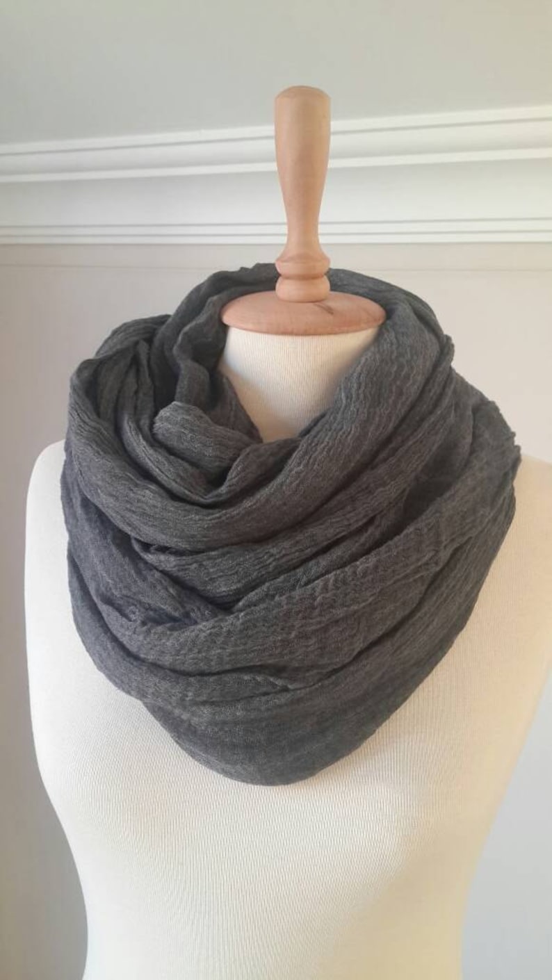 Oversized Scarf in Charcoal Grey Rustic Scarves Etsy