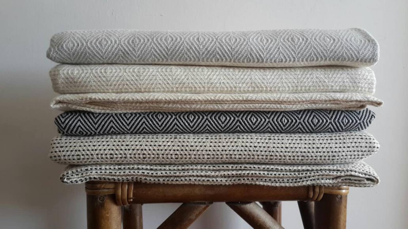 Handwoven Bedcover Natural Loom Coverlet Grey Black Etsy