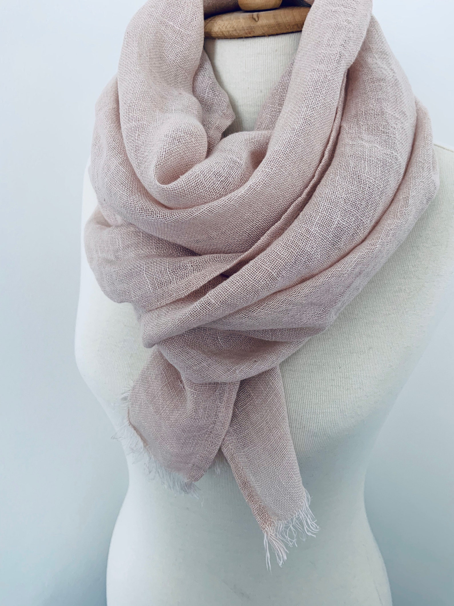 Pink Linen Scarf Oversized Linen Scarf Flax Clothing - Etsy