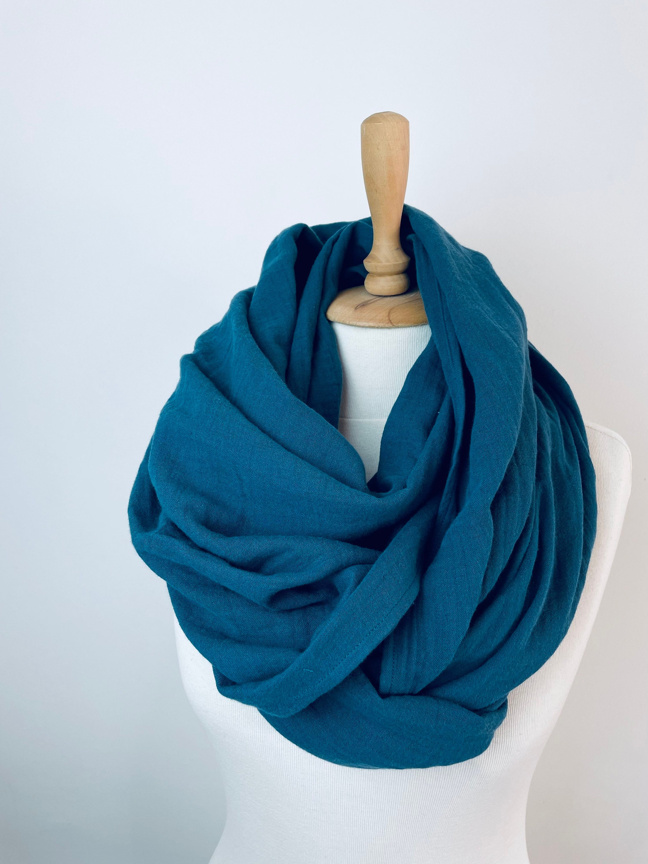 Écharpe / Étole 100% Cachemire Bleu Pétrole - Motif Écossais - Neuf Avec Étiquettes