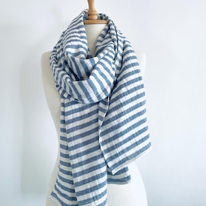 小物 COTTON STOLE - BLUE Navy Blue Color Cotton Solid Stole For Women & Girls