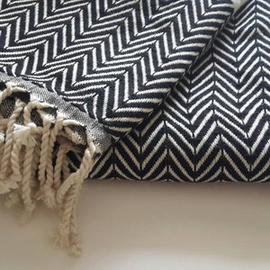 BohoChic throw towel Yoga towel mat Chevron ZigZag fouta Woven Cotton towel Luxurious towel throw Yachting towels image 3