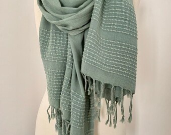 Pastel Sage Green Scarf - Bohemian Woman Wrap - Trendy Scarves for woman - UltraSoft Cover Up - Gift for her