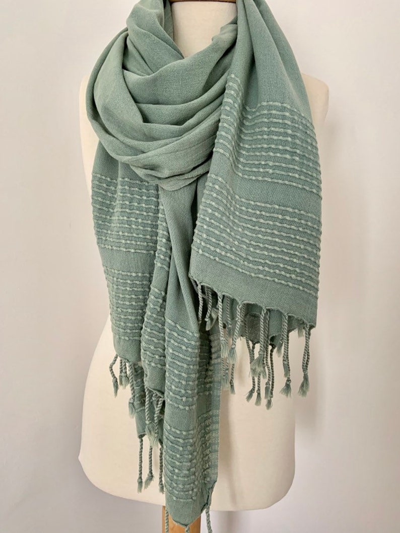 Pastel Sage Green Scarf Bohemian Woman Wrap Trendy Scarves Etsy UK