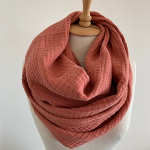 Oversized Cotton Scarf - Fall Winter Scarves - Huge Cotton Gauze Shawl - Soft Muslin Wrap - Brick Red Shawl - Gift for Mother